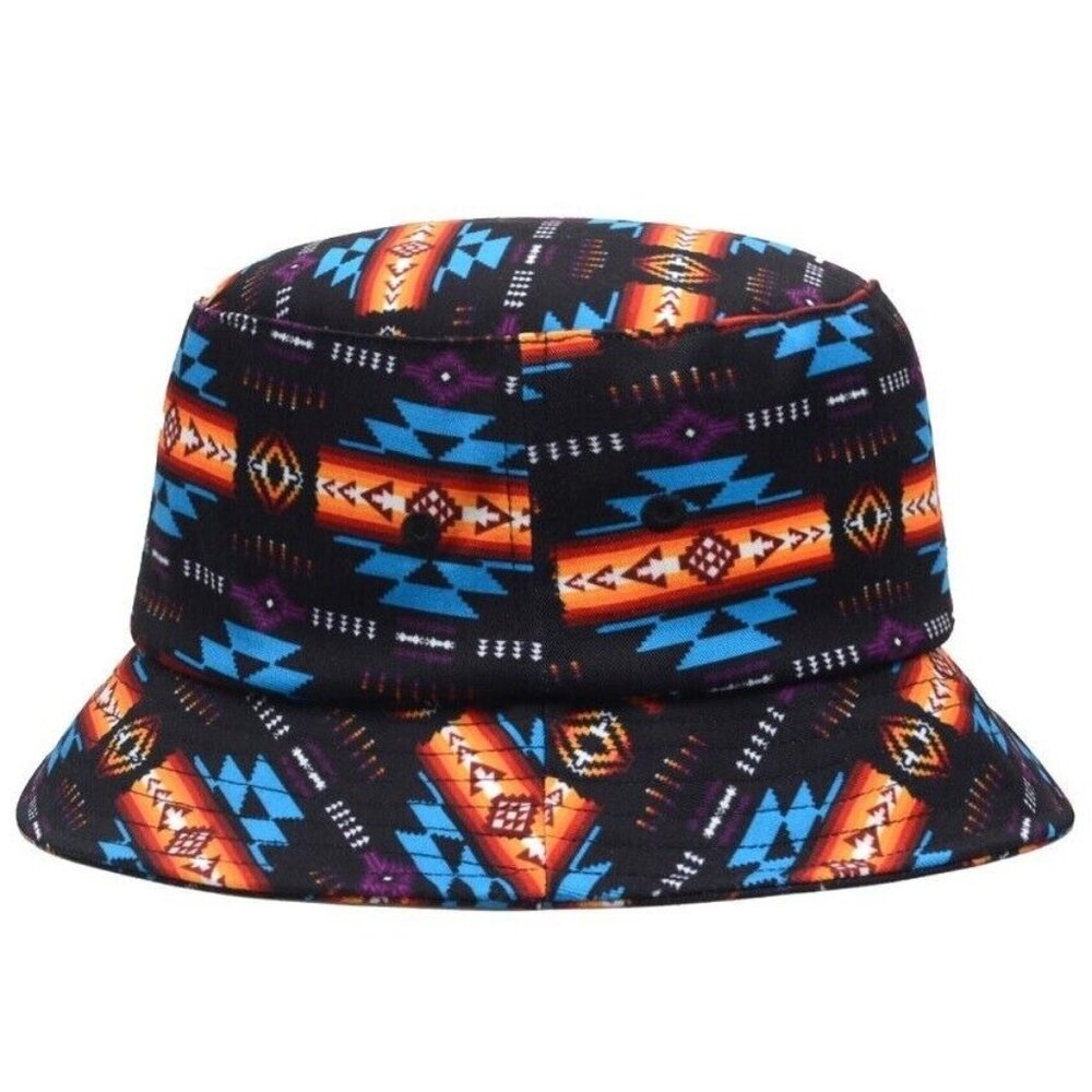 New Black Bucket Hat Adult Southwest Aztec Summer Shade Outdoor Fishing One Size